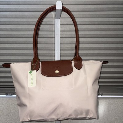 Longchamp le Pliage White Paper Ivory Cream New Authentic Medium