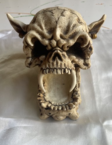 Summit Collection Resin Skull Wicca Devil Horns Biker Death Skeleton