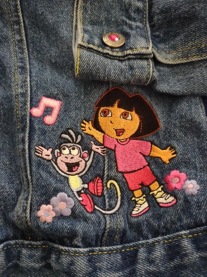 CHAQUETA VAQUERA DORA the EXPLORER 7/8 de colección para niñas Chaqueta bordada RARA Nostalga Foto 2 de 4