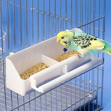 1pc Food Dish Parrot Hanging Cage Cup Water Drinker Bird Feeder Feeding Bow