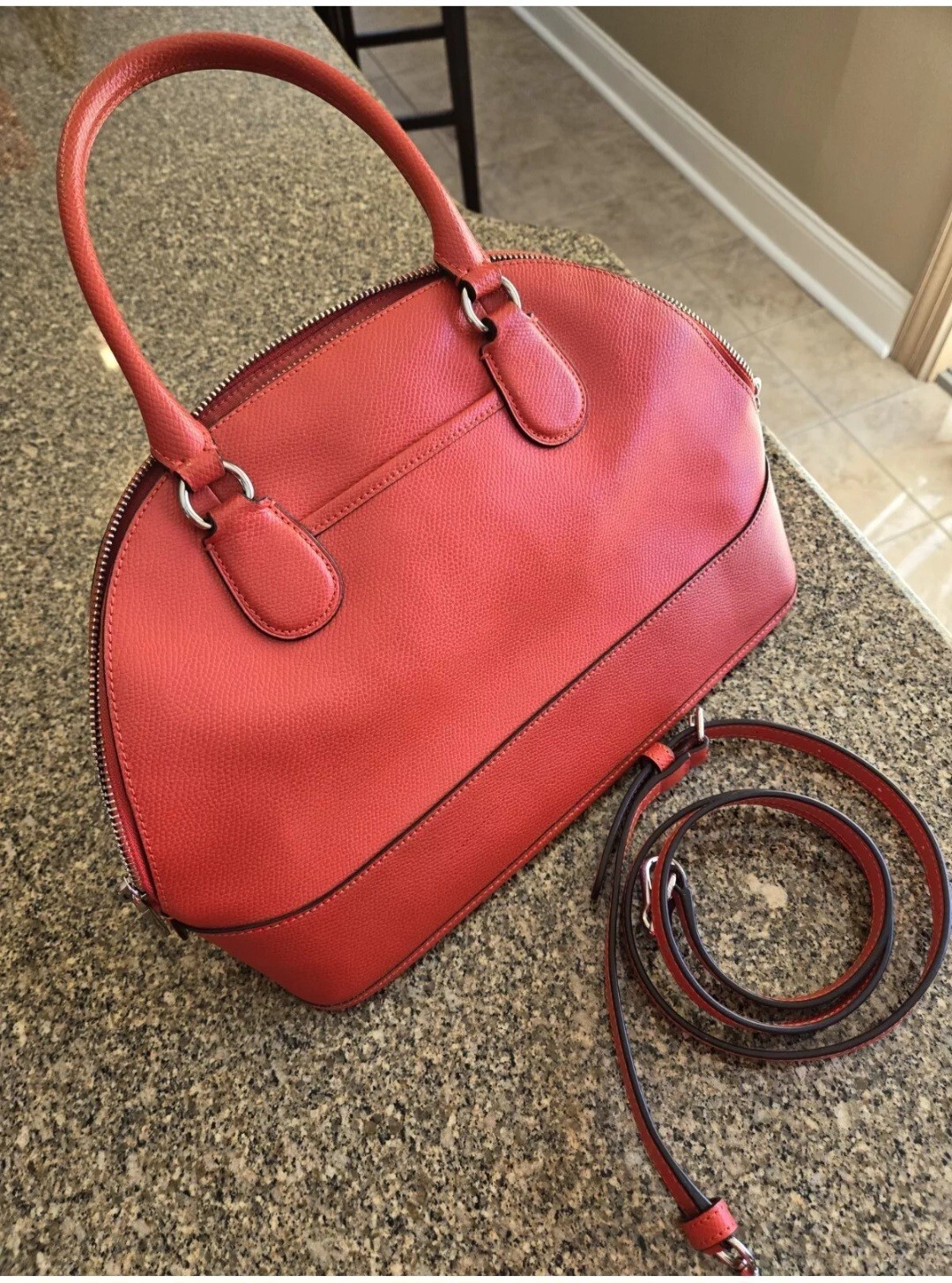 Coach Orange Satchel Handbag Leather Excellent Used Condition eBay