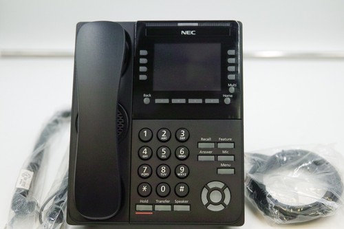 Lot of 4 NEC ITK-8LCX-1 (BK) DT900 Series IP Phones w/ Handsets & Stands
