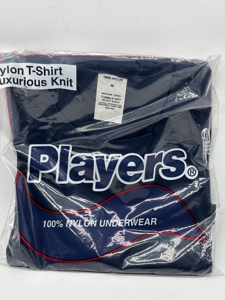 ONE 全新 球员 男式 100% 尼龙 T 恤 豪华针织 海军蓝-白色 M/大号 — 第 2/4 张图片