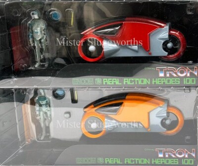 NEW Vintage 2002 Japan Disney MEDICOM TRON Light Cycle RAH 100 Set