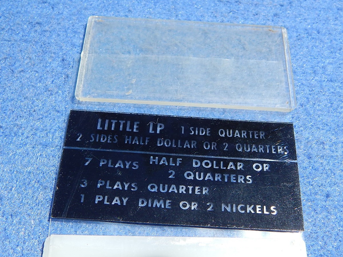 Wurlitzer 2900 3000 Coin Denomination Label Little LP 7 Plays Half Dollar |  eBay