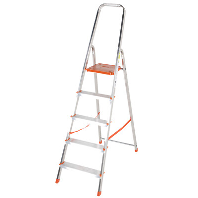 1,1m leichte Aluminium Plattform Trittleiter 5 Stufen Antirutsch DIY Stufen