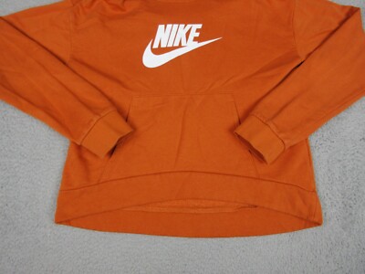 Nike Sweater Girls Extra Large Orange Pullover Hooded Sweatshirt