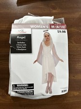 Woman Rubies Angel Costume -M 8/10 2 Pieces Set New Halloween Costume White