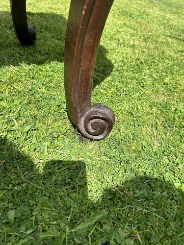 Antique Mahogany French Style Side Table With Shaped Top & Cabriole Legs - Picture 4 of 4