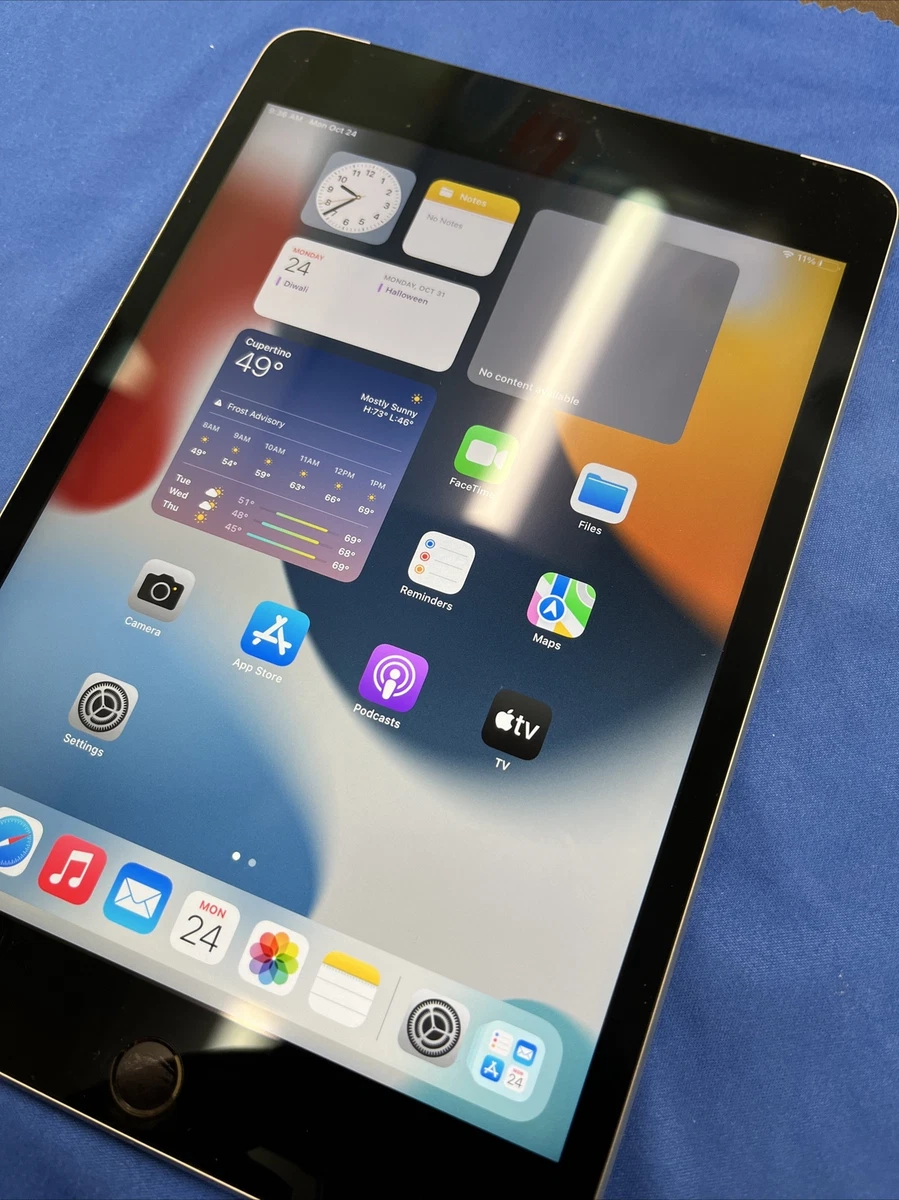 Apple iPad Mini 4 Wi-Fi + Cellular 128GB Gray Sliver (Unlocked) - Very Good