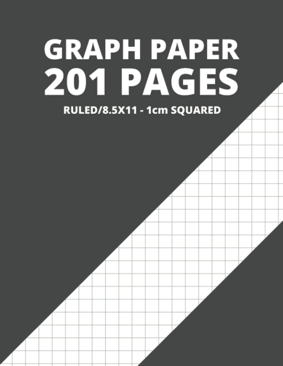 Graph paper notebook 1 cm square - 201 pages - 8.5 x 11 inch white paper.  gri... | ebay australia