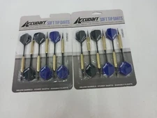 Accudart Six Soft Tip Darts 2 Player Set Black Blue Gold (2)