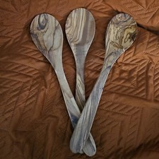 3X Handmade Olive Wood Spoons