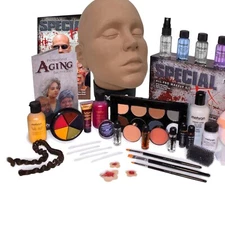 Multi-Use Special Effects Makeup Kit with Tools, Practice Head & Instructions