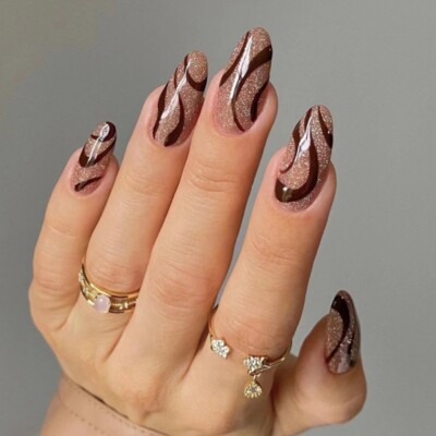 Almond Press On Nail Fake Nail Glues On Nail Acrylic Nail French Tips False Nail