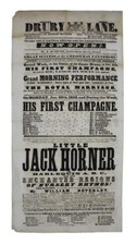 1858 UNRECORDED DRURY LANE ROYAL THEATRE PLAYBILL Jack Horner PANTOMIME
