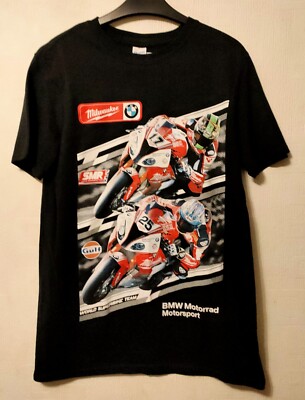 MILWAUKEE BMW MOTORRAD MOTORSPORT BLACK T SHIRT MOTORCYCLES GULF GILDAN S/M BM