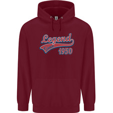 Legend Since 76th Birthday 1950 Mens 80% Cotton Hoodie