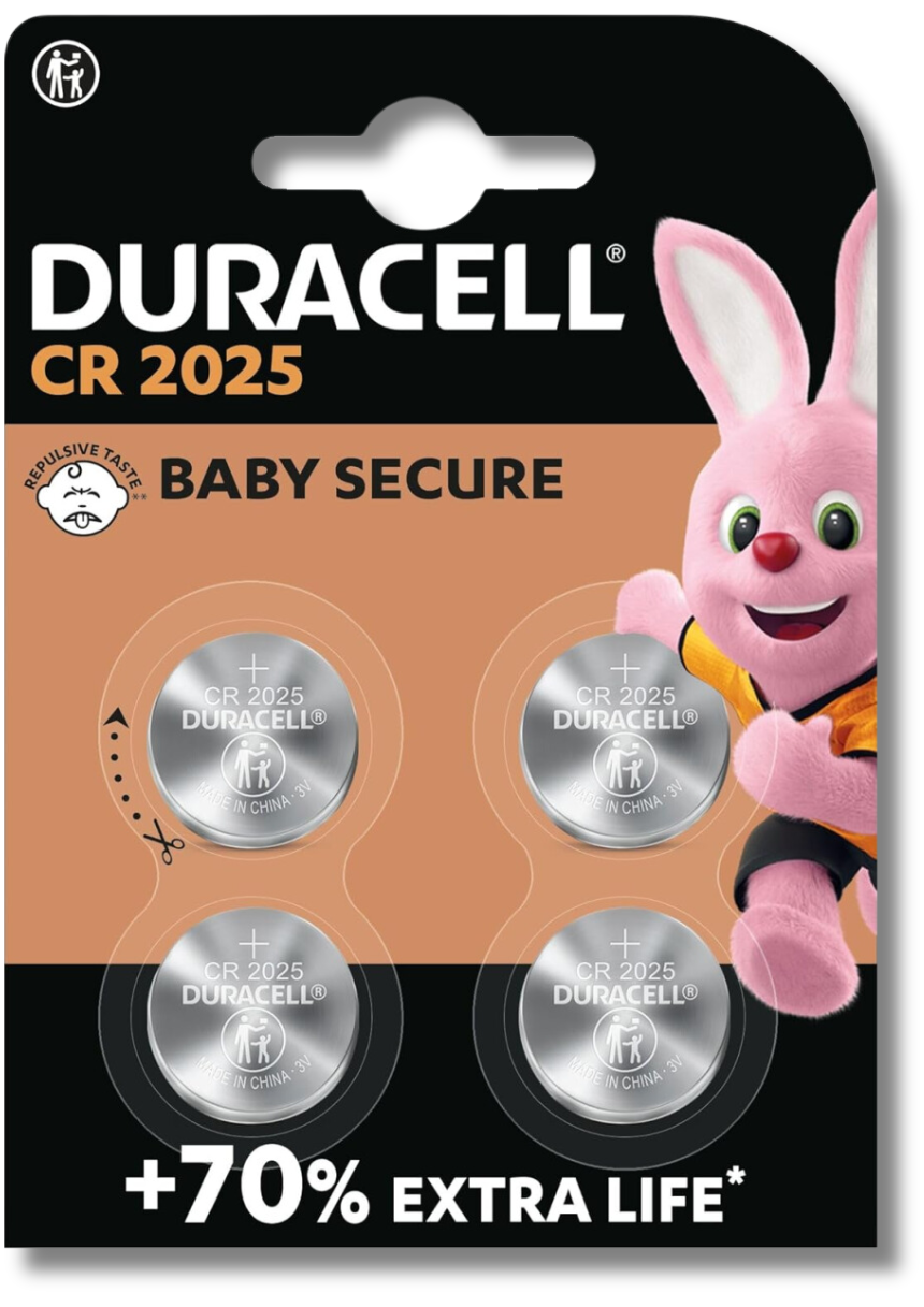 4x DURACELL CR2025 Batteries 3V Lithium Coin Cell DL2025 2025 *EXPIRY 01/2032*