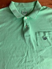 CHAPS Men's Size Large 100% Cotton Mint Green Golf Polo Shirt Pocket B56