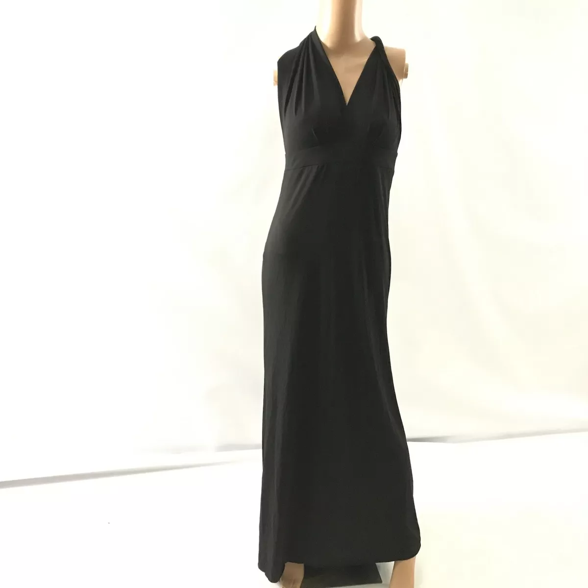 TFNC London Women s Size S Black Halter Neck Plunge Maxi Dress