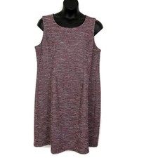 LOFT Womens sz 20 Dress Purple Sleeveless Knee Length Scoop Neck Shift Zip Up
