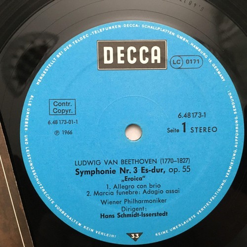 Q707 Beethoven Symphonies Schmidt-Isserstedt VPO 2LP DECCA 6.48173 DM Stereo - Picture 2 of 4