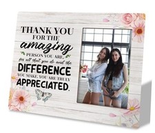 Thank You Gift: Wooden Picture Frame Decor Sign - Friendship  Employee
