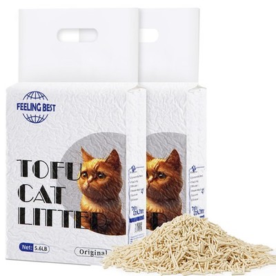 Tofu Cat Litter 11.2LB(5.6lb×2bag) Clumping, 100% Natural Raw Materials, Clum...