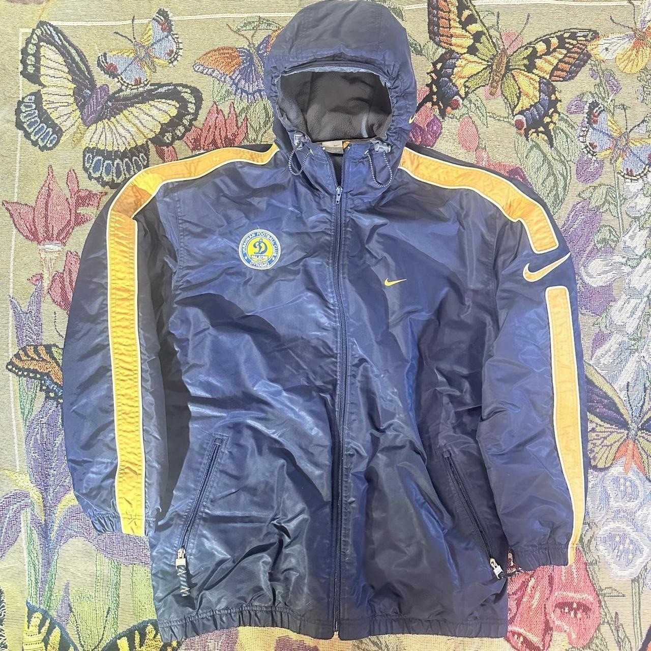 SACAI X NIKE Giacca a vento Nike Ucraina calcio futbol XL blu navy e giallo vintage y2k