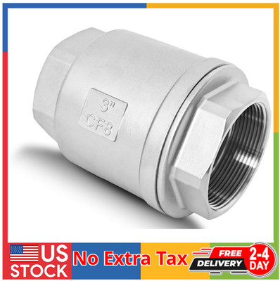 3 NPT Stainless Steel Spring Check Valve, WOG1000 NPT Thread unleaded In-Lin...