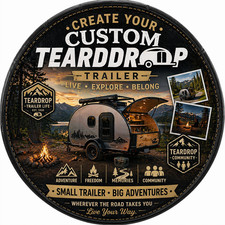 Teardrop Trailer Spare Tire Cover Small Trailer - Custom Camping Tire Cover