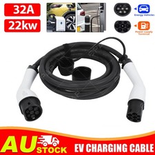 32A 22kW Type2 to Type 2 EV 5M Charging Charger Power Cable BYD Tesla Model Y/3