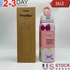 32oz Owala "Girlhood"-Free Sip Limited Edition UO Exclusive Multicolor Pink Bows
