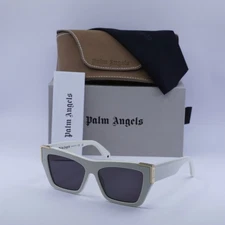 New Palm Angels PERI099 HOLLYWOOD 0107 White/Dark Grey 55-15-145 Sunglasses