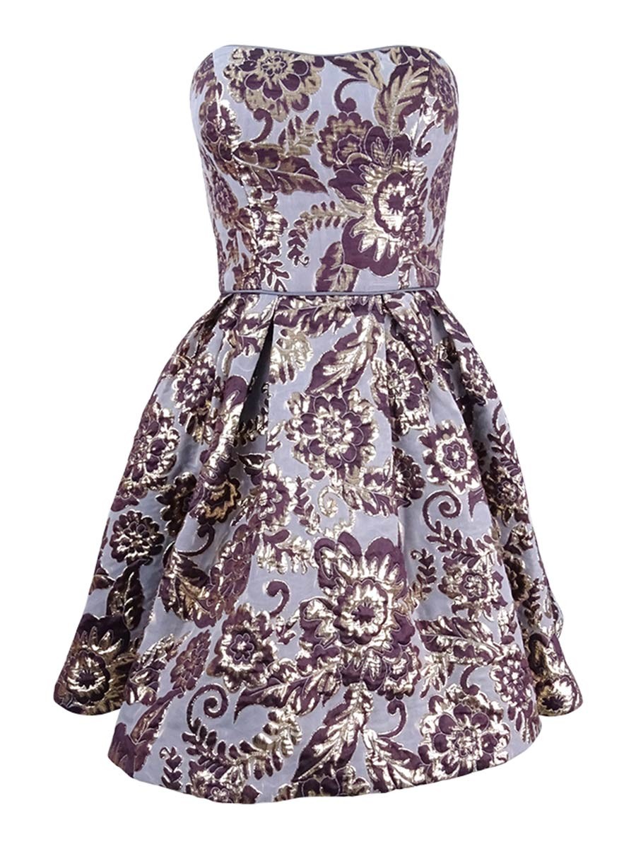 Betsy & Adam Women's Strapless Brocade Fit & Flare Dress - 6 Betsy & Adam Women's Strapless Brocade Fit & Flare Dress - 6