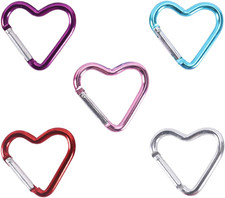5 Pcs Heart Shaped Carabiner Cute Carabiner Clip Heart Keychain Clip Backpack Cl