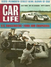 CAR LIFE 1966 JULY - GT-350-S,STREET HEMI,LEMANS,GT-P J-CAR,CHAPARRALS,SPARKS