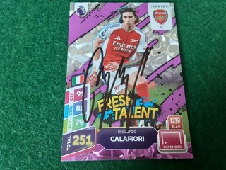 ARSENAL RICCARDO CALAFIORI Hand Signed Panini Football Trading Card