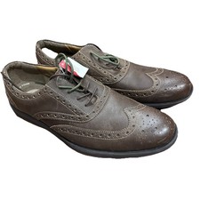 CHAPS Brown Leather Lightweight Wingtips Casual Dress Shoes Size 12 M