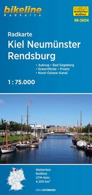 Bikeline Radkarte Kiel Neumünster Rendsburg 1 : 75 000 Esterbauer Verlag Deutsch