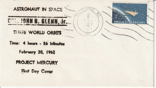 1193 4c Project Mercury February 20 1962 FDC First Day Baltimore Maryland