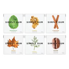 Variety Pack (Assorted Flavors), Plastic-Free Natural Chewing Gum, 6 pack (90...