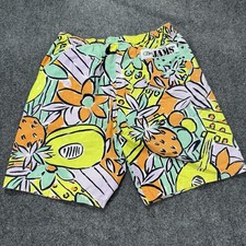 VTG Jams World Shorts Mens Medium Floral Surf Line Hawaii Cotton USA Made 70s