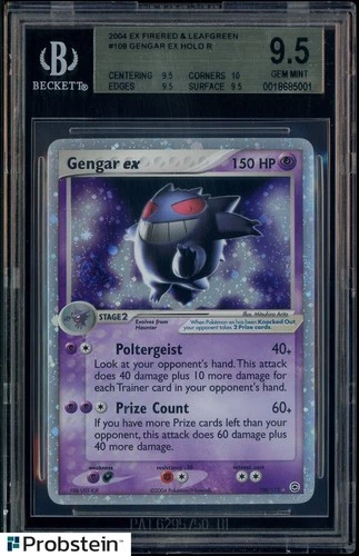 2004 Pokemon Ex Firered & Leafgreen #108 Gengar Ex Holo R BGS 9.5 Swirls