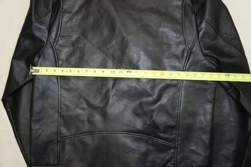 Robert Graham Vegan Black Leather Moto Jacket Mens L Faux Orange Lined Full Zip image 10
