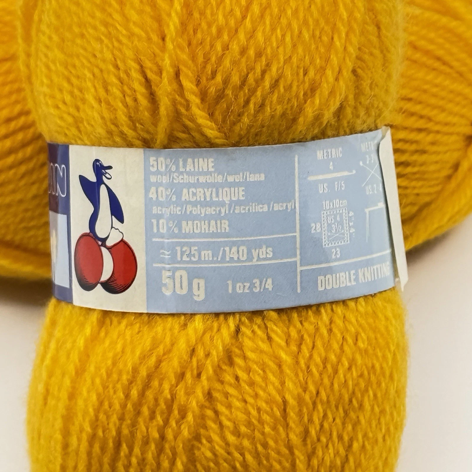 Pingouin Confort Yarn Lot 2 Skeins Gold Wool Acrylic Mohair Color 101 image 5