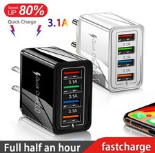 USB Charger Quick Charge 3.0 4 Phone Adapter For Tablet Portable Wall Mobile...