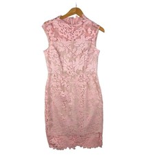 Antonio Melani Floral Detail Lace Sheath Midi Dress size 10 Pink