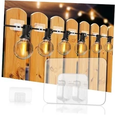 Hooks for Outdoor String Lights Clips,Command Hooks Heavy Duty Cable Hook-50pcs